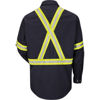 Chemise de travail avec bordure r&eacute;fl&eacute;chissante, Coton/nylon, Moyen, Orange haute visibilit&eacute; EastCoast Offshore Supplies