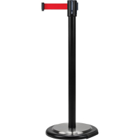 Barri&egrave;res sur pieds pour le contr&ocirc;le des foules, Acier, 35" h, Ruban Rouge, Longueur du ruban 12' EastCoast Offshore Supplies