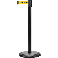 Barri&egrave;res sur pieds pour le contr&ocirc;le des foules, Acier, 35" h, Ruban Jaune, Longueur du ruban 7' EastCoast Offshore Supplies