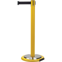 Barri&egrave;res sur pieds pour le contr&ocirc;le des foules, Acier, 35" h, Ruban Noir, Longueur du ruban 7' EastCoast Offshore Supplies