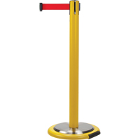 Barri&egrave;res sur pieds pour le contr&ocirc;le des foules, Acier, 35" h, Ruban Rouge, Longueur du ruban 12' EastCoast Offshore Supplies