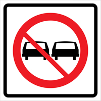 No Passing Roll-Up Traffic Sign, 29-1/2" x 29-1/2", Vinyl, Pictogram EastCoast Offshore Supplies