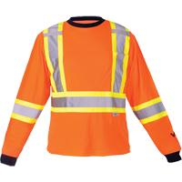 Safety Long Sleeve Shirt, Polyester, Medium, High Visibility Orange EastCoast Offshore Supplies