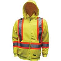 Safety Fleece Hoodie, Polyester, Small, High Visibility Lime-Yellow EastCoast Offshore Supplies
