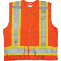 Veste de s&eacute;curit&eacute; pour arpenteur, Orange haute visibilit&eacute;, Petit, Polyester EastCoast Offshore Supplies