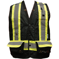 Fire Retardant Surveyor Safety Vest, Black, Small, Polyester EastCoast Offshore Supplies