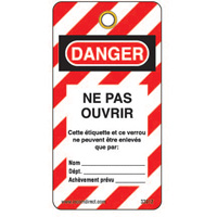 Lockout Tags, Plastic, 3" W x 5-3/4" H, French EastCoast Offshore Supplies