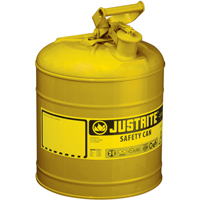 Bidons s&eacute;curitaires, Type I, Acier, 2 gal. US, Jaune, Homologu&eacute; FM/List&eacute; UL/ULC EastCoast Offshore Supplies