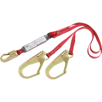 PRO Shock Absorbing Lanyards, 6', Rebar Hook Center, Snap Hook Leg Ends, Polyester EastCoast Offshore Supplies
