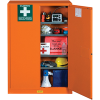 Armoires de rangement pour pr&eacute;paration aux situations d'urgence, Acier, 4 Tablettes, 65" h x 43" la x 18" P, Orange EastCoast Offshore Supplies