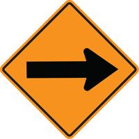 Arrow Roll-Up Temporary Conditions Sign , 24" x 24", Vinyl, Pictogram EastCoast Offshore Supplies