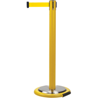 Barri&egrave;res sur pieds pour le contr&ocirc;le des foules, Acier, 35" h, Ruban Jaune, Longueur du ruban 7' EastCoast Offshore Supplies