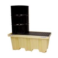 Palettes Poly-Spillpallet emboîtables sans drain pour 2 barils, Capacit&eacute; de d&eacute;versement 66 gal. US, 51" x 26" x 21" EastCoast Offshore Supplies