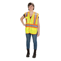 CSA Compliant High Visibility Surveyor Vest, High Visibility Lime-Yellow, Medium, Polyester EastCoast Offshore Supplies