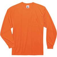 GloWear 8091 Non-Certified Long Sleeve T-Shirt, Polyester, Small, High Visibility Orange EastCoast Offshore Supplies