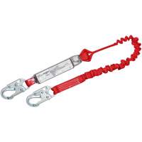 PRO Elastic Shock-Absorbing Lanyard, 6', Snap Hook Center, Snap Hook Leg Ends, Polyester EastCoast Offshore Supplies