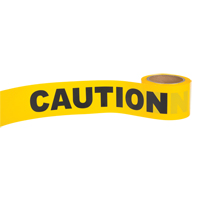 Ruban pour barricade Caution, Anglais, 3" la x 300' lo, 1,5 mil, Noir sur jaune EastCoast Offshore Supplies