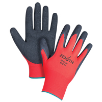 Gants enduits &agrave; prise cr&ecirc;p&eacute;e noir & rouge, 10/T-Grand, R&ecirc;vetement Latex de caoutchouc, Calibre 13, Enveloppe en Polyester EastCoast Offshore Supplies
