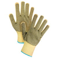 Gants tricot&eacute;s deux c&ocirc;t&eacute;s, sans couture, &agrave; pois, Taille T-Grand/10, Calibre 7, Rev&ecirc;tement PVC, Enveloppe en Kevlar, ASTM ANSI niveau A2/EN 388 niveau 3 EastCoast Offshore Supplies