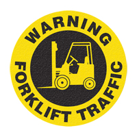 "Warning Forklift Traffic" Floor Sign, Adhesive, English with Pictogram EastCoast Offshore Supplies