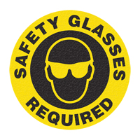 "Safety Glasses" Floor Sign, Adhesive, English with Pictogram EastCoast Offshore Supplies