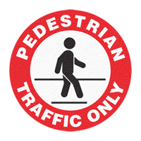 "Pedestrian Traffic Only" Floor Sign, Adhesive, English with Pictogram EastCoast Offshore Supplies