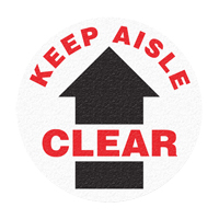 "Keep Aisle Clear" Floor Sign, Adhesive, English with Pictogram EastCoast Offshore Supplies