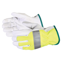 Gants de conducteur haute visibilit&eacute; avec bandes r&eacute;fl&eacute;chissantes Endura, Grand, Paume en Cuir fleur de ch&egrave;vre EastCoast Offshore Supplies
