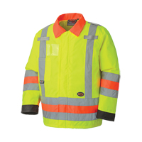 6037 Manteau de s&eacute;curit&eacute; imperm&eacute;able pour le contr&ocirc;le de la circulation, Polyester, Jaune lime haute visibilit&eacute;, T-petit EastCoast Offshore Supplies