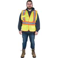 Flame-Resistant Surveyor Vest, High Visibility Lime-Yellow, Medium, Polyester EastCoast Offshore Supplies