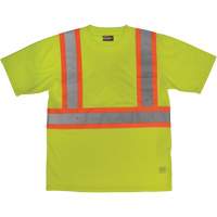 Short-Sleeved Safety T-Shirt with Pocket, Polyester, Large, High Visibility Lime-Yellow EastCoast Offshore Supplies