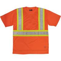 Short-Sleeved Safety T-Shirt with Pocket, Polyester, Large, High Visibility Orange EastCoast Offshore Supplies