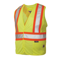 Veste de s&eacute;curit&eacute; d&eacute;tachable en cinq points, Jaune lime haute visibilit&eacute;, Grand/T-Grand, Polyester EastCoast Offshore Supplies