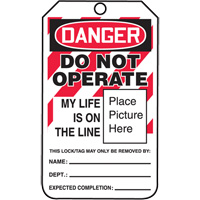 Do Not Operate Danger Lockout Tagout Tags, Cardstock, 3-1/4" W x 5-3/4" H, English EastCoast Offshore Supplies