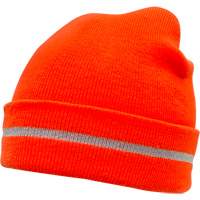 Bonnet en tricot haute visibilit&eacute; avec bande r&eacute;fl&eacute;chissante, Orange haute visibilit&eacute;, Acrylique EastCoast Offshore Supplies
