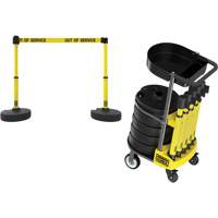 PLUS Barrier Post Cart Kit with Tray, 75' L, Metal, Yellow EastCoast Offshore Supplies