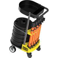 PLUS Barrier Post Cart Kit with Tray, 75' L, Metal, Orange EastCoast Offshore Supplies