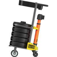PLUS Barrier Post Cart Kit with Tray, 75' L, Metal, Orange EastCoast Offshore Supplies