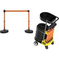PLUS Barrier Post Cart Kit with Tray, 75' L, Metal, Orange EastCoast Offshore Supplies