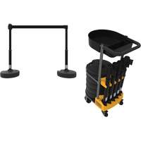 PLUS Barrier Post Cart Kit with Tray, 75' L, Metal, Black EastCoast Offshore Supplies