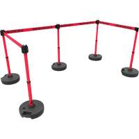 Ensemble de cinq montants pour barri&egrave;re PLUS, Plastique, 42" h, Ruban Rouge, Longueur du ruban 15' EastCoast Offshore Supplies