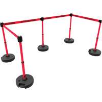 Ensemble de cinq montants pour barri&egrave;re PLUS, Plastique, 42" h, Ruban Rouge, Longueur du ruban 15' EastCoast Offshore Supplies