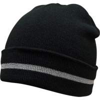 Knit Hat with Silver Reflective Stripe, One Size, Black EastCoast Offshore Supplies