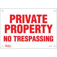 Enseigne Private Property, 7" x 10", Plastique, Anglais EastCoast Offshore Supplies