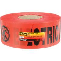 Ruban pour barri&egrave;res pour services publics souterrains Scotch, Anglais, 3" la x 1000' lo, 4 mils, Noir/rouge EastCoast Offshore Supplies