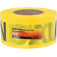 Ruban pour barri&egrave;res pour services publics souterrains Scotch, Anglais, 3" la x 1000' lo, 2 mils, Noir sur jaune EastCoast Offshore Supplies
