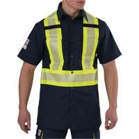 Ripstop High Visibility Short Sleeved Shirt, Polyester, Small, Navy Blue EastCoast Offshore Supplies