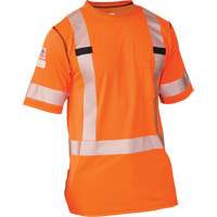 Polartec&reg; Power Grid&reg; High Visibility Short Sleeved T-Shirt, Polyester, Small, Orange EastCoast Offshore Supplies
