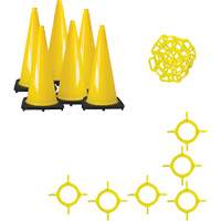 Ensemble de c&ocirc;nes de signalisation et chaînes, 28", Jaune EastCoast Offshore Supplies