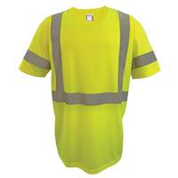 Short Sleeve Safety T-Shirt, Polyester, 2X-Large, High Visibility Lime-Yellow EastCoast Offshore Supplies